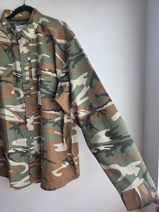 NWT Poncho Outdoors The Deep Search Performance Fishing Shirt - Camo - XL - Picture 9 of 17